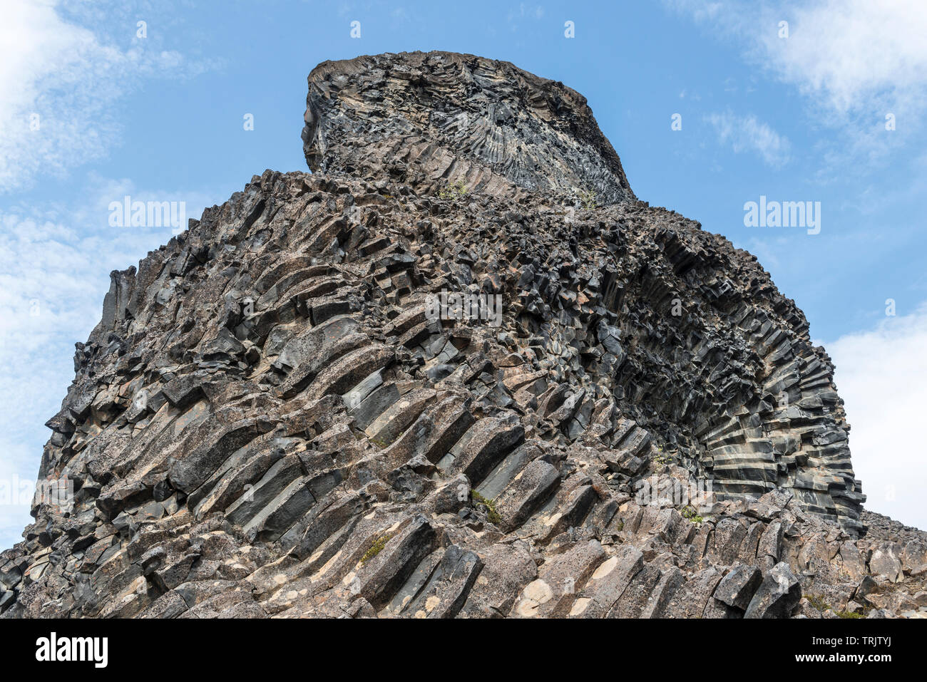 Hljóðaklettar (Echo Rocks), extraordinary volcanic columnar basalt rock formations in the Jökulsárgljúfur canyon in NE Iceland Stock Photo