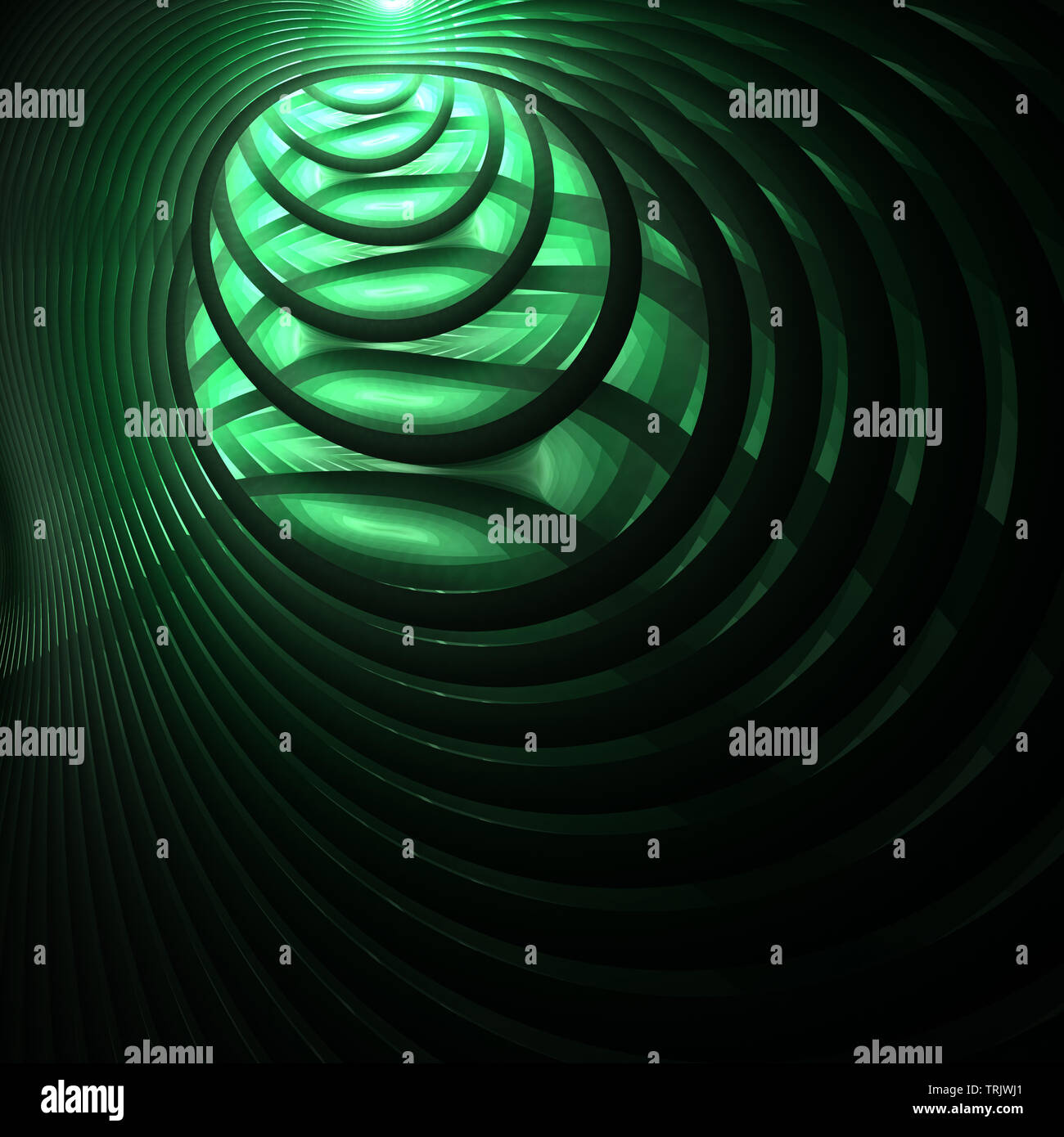 Abstract bright wavy lines on a dark background. Futuristic technology ...