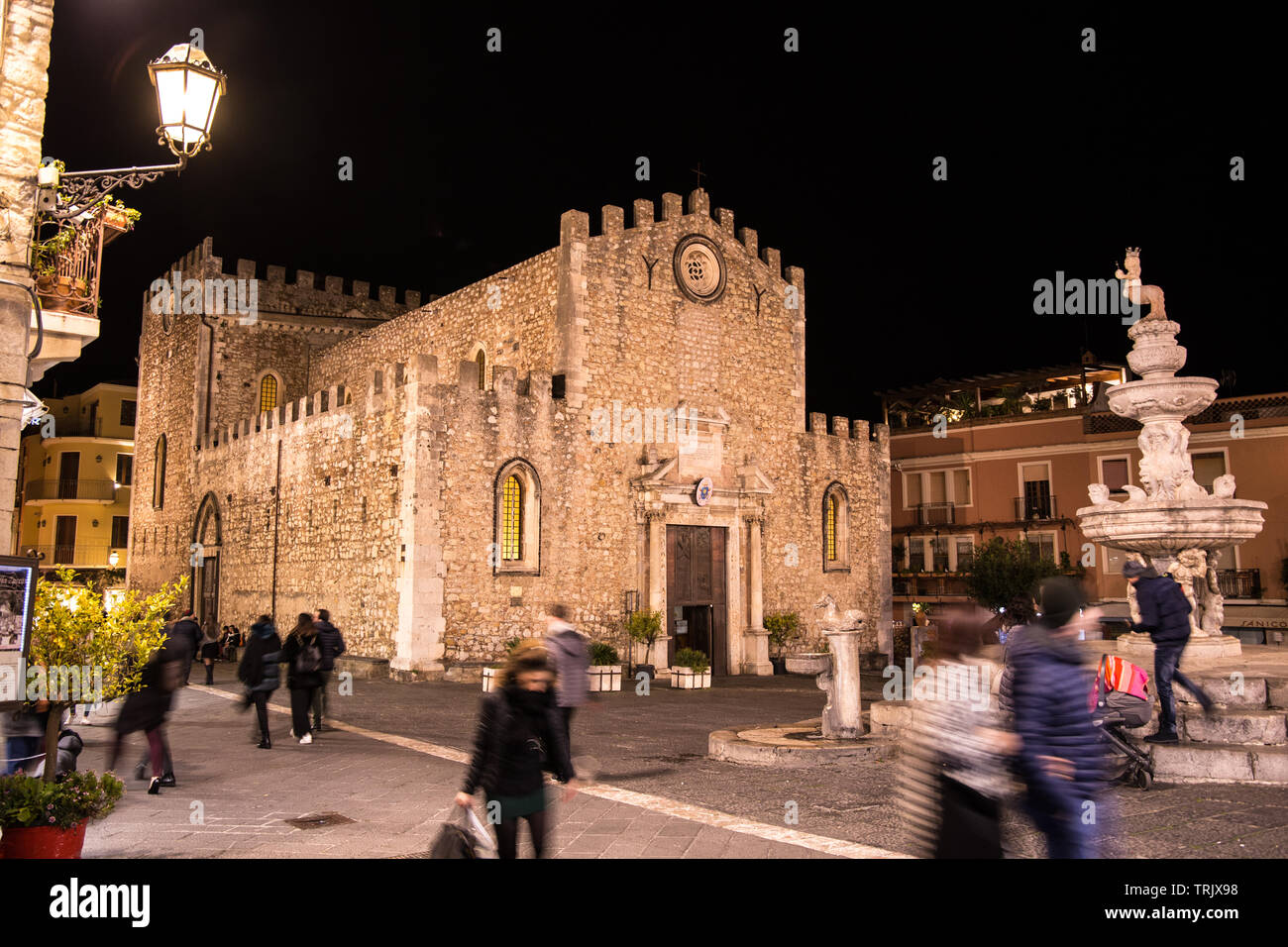 Part of the Grand Tour, Taormina was one of the well known destinations among the Central Europeans. Today, winter is still a good option for a visit. Stock Photo