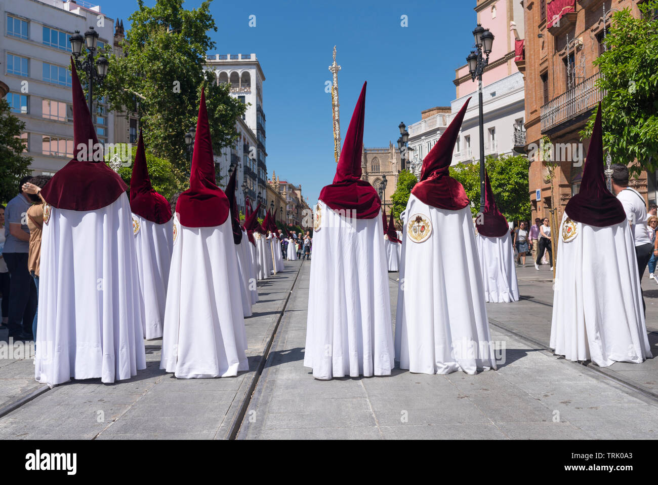 Holy Week Parade, Seville, Spain.  Semana Santa de Sevilla Stock Photo