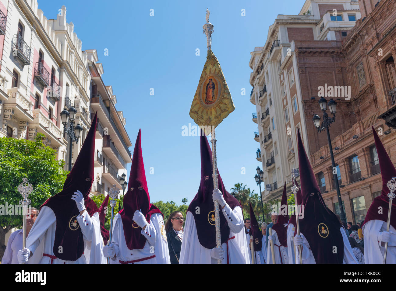 Holy Week Parade, Seville, Spain.  Semana Santa de Sevilla Stock Photo