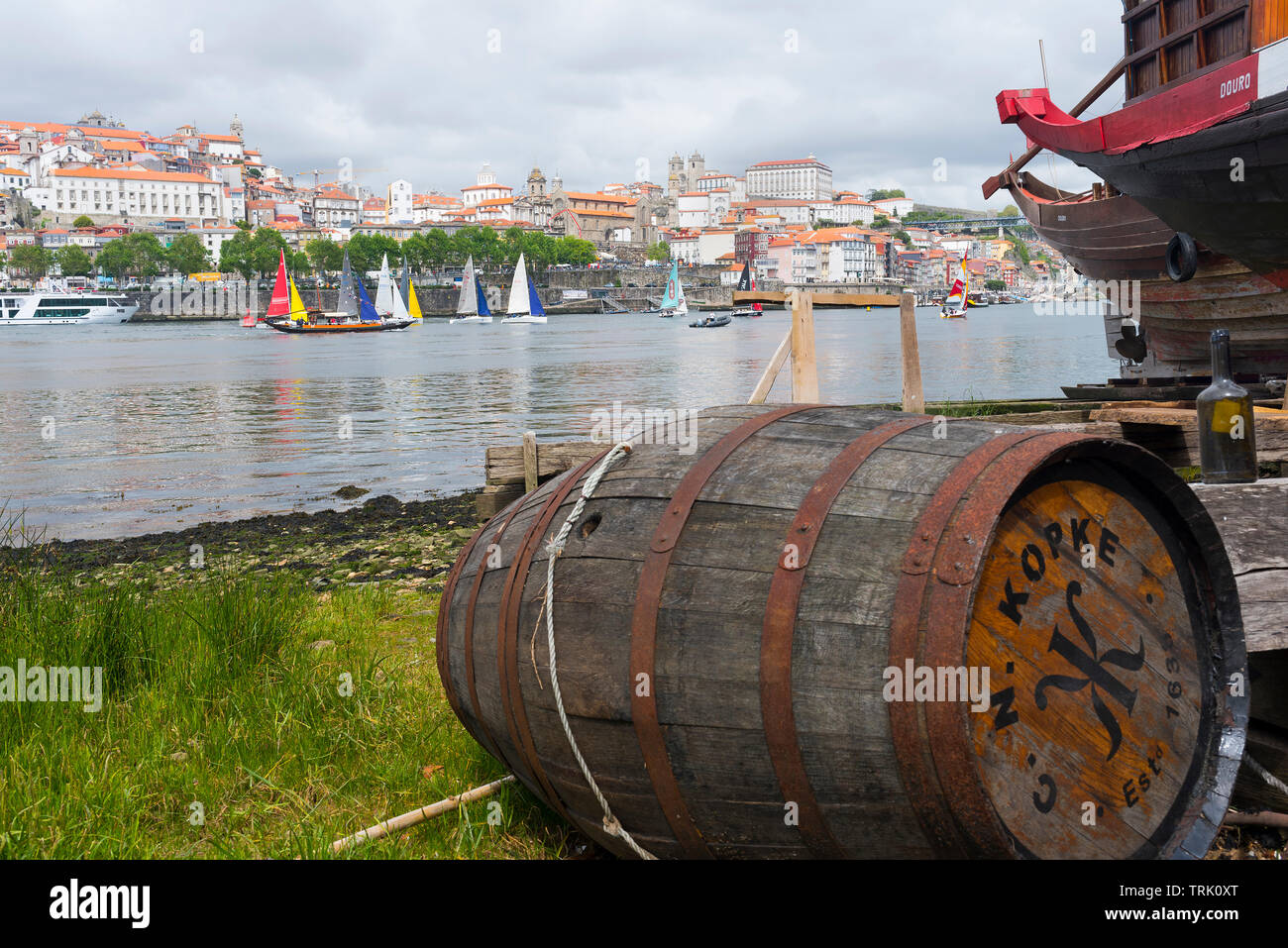 View of Porto across the river Duro Stock Photo