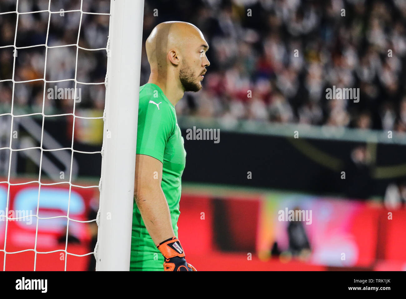 Wolfsburg, Germany, March 20, 2019: Serbian goalkeeper Marko Dmitrovic during the international friendly game between Germany and Serbia. Stock Photo