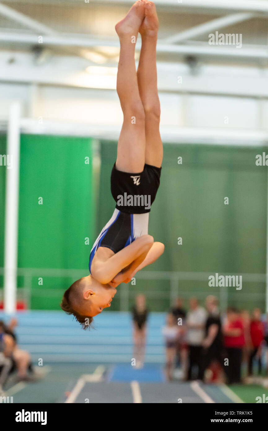 Sheffield, England, UK. 1 June 2019. James Appleton of Warrington Gymnastics Club in action during Spring Series 2 at the English Institute of Sport, Sheffield, UK. Stock Photo