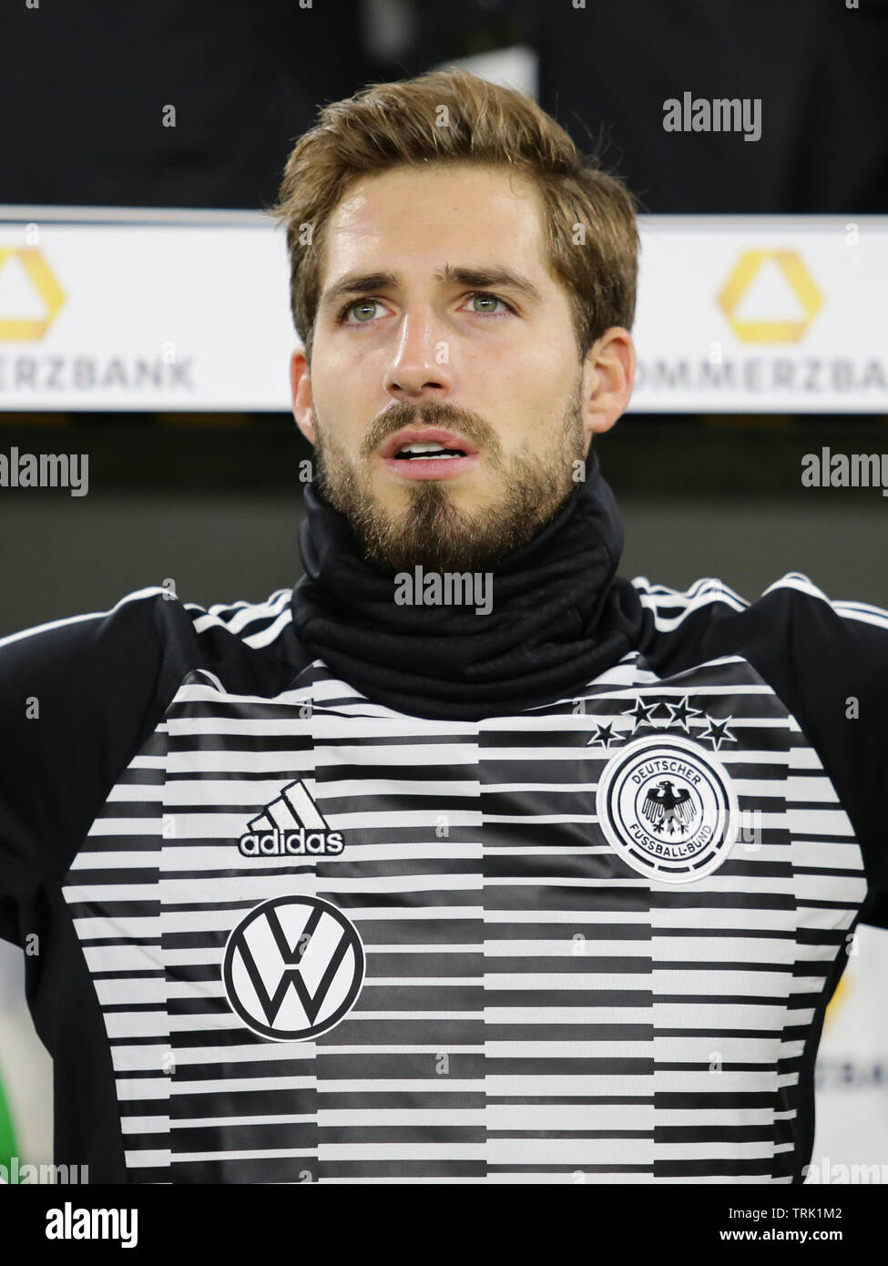 Wolfsburg, Germany, March 20, 2019: soccer player, Kevin Trapp, during the international friendly soccer game Germany vs Serbia. Stock Photo
