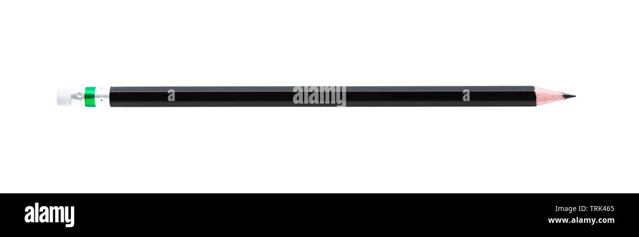 Black wooden pencil isolated on a white background Stock Photo - Alamy