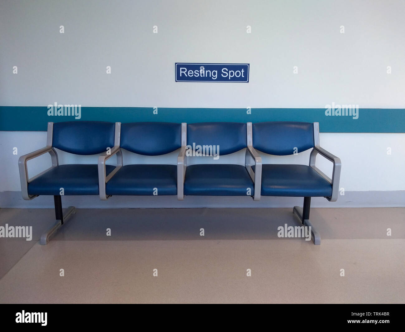 resting spot in a hospital , sitting chairs in a Australian hospital Stock Photo