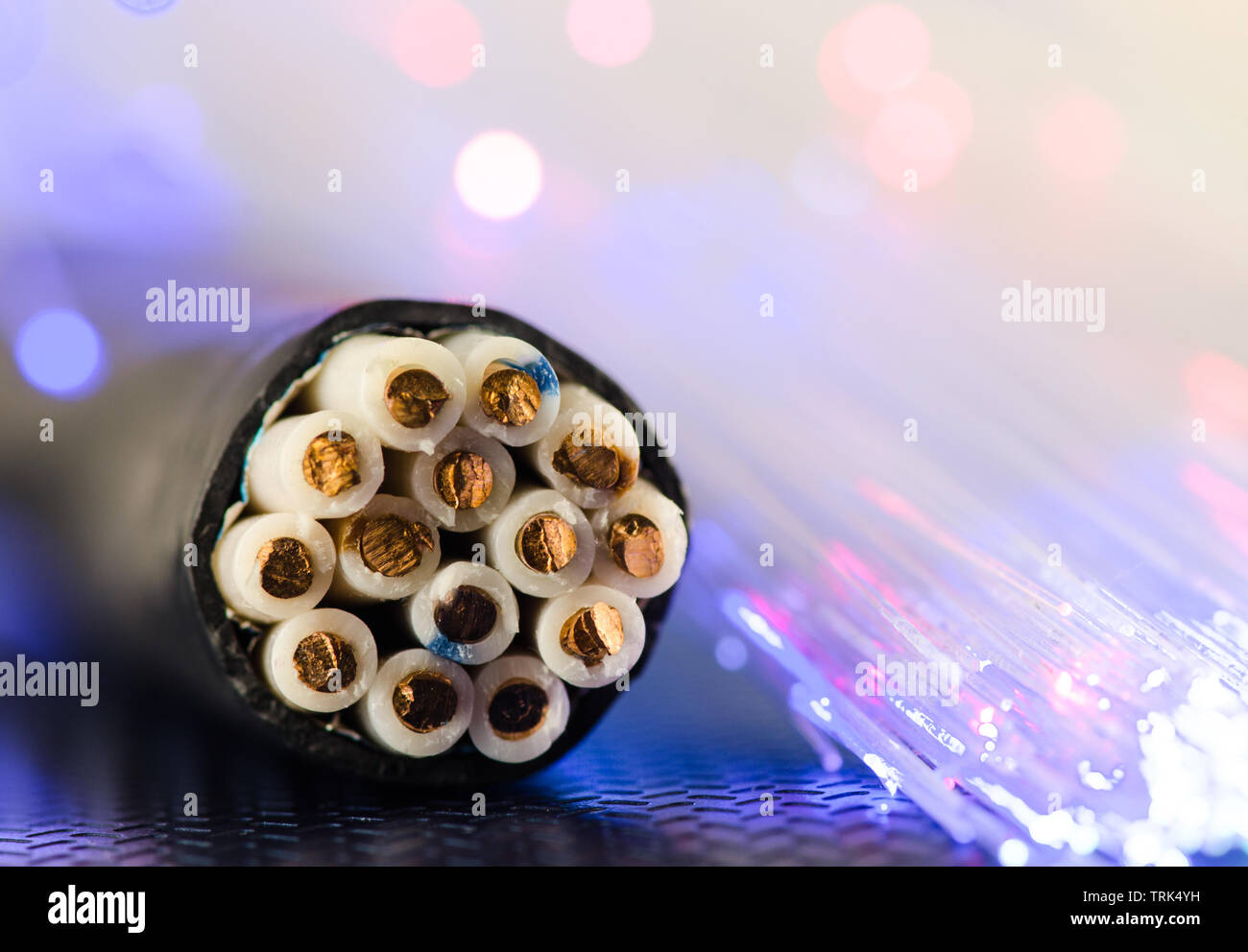 Crosssection of the control cable. Color code for residential wire