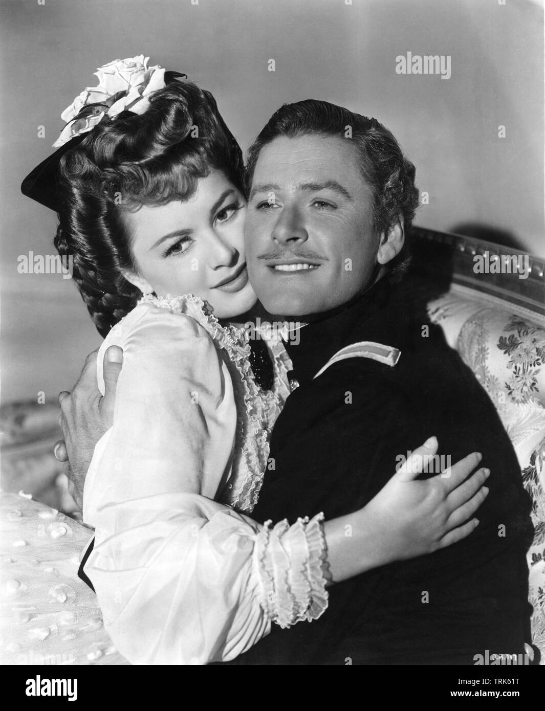 Errol Flynn as George Armstrong Custer and Olivia de Havilland as Elizabeth  Bacon Custer THEY DIED WITH THEIR BOOTS ON 1941 director Raoul Walsh Warner  Bros Stock Photo - Alamy