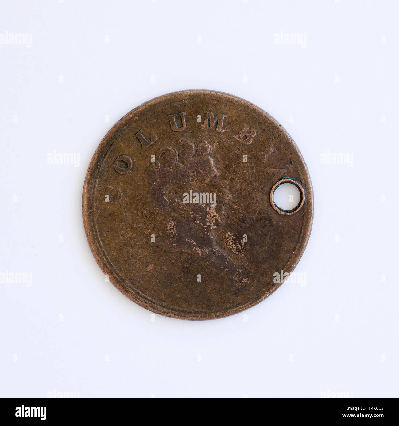 British Columbia Farthing Coin Stock Photo