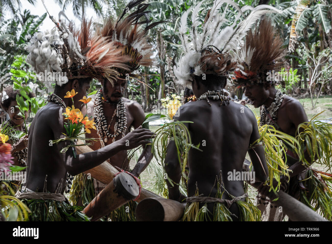 Traditional Sing Sing of Kofure, Tufi, Oro Province, Papua New Guinea Stock Photo