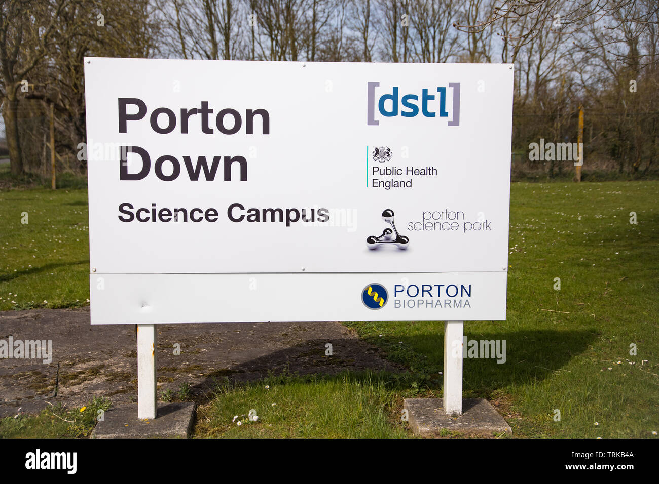 DSTL Porton Down sign Stock Photo