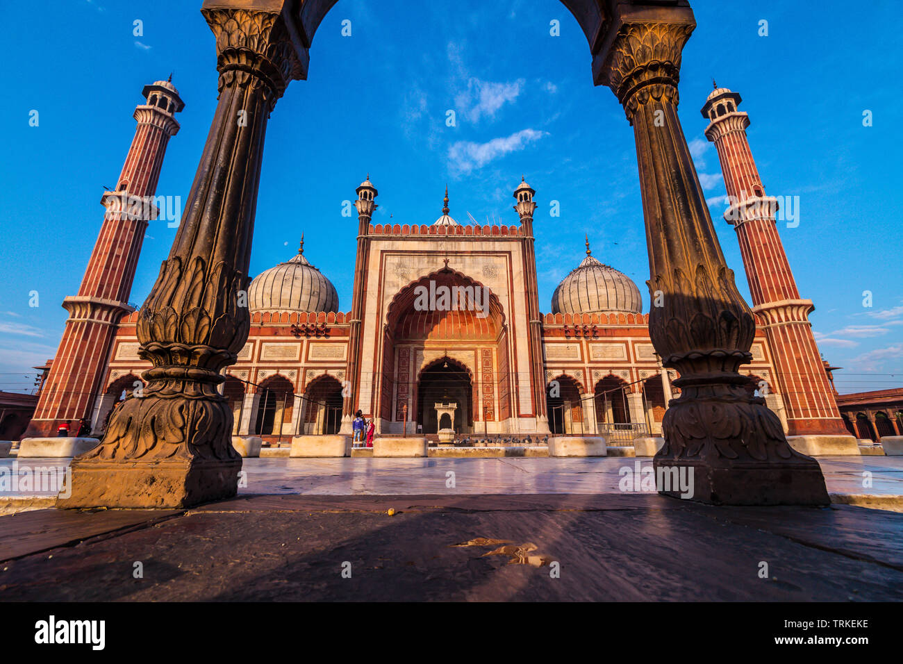 Day Trip to Jama Masjid, Old Delhi, India - The largest mosque of India Stock Photo