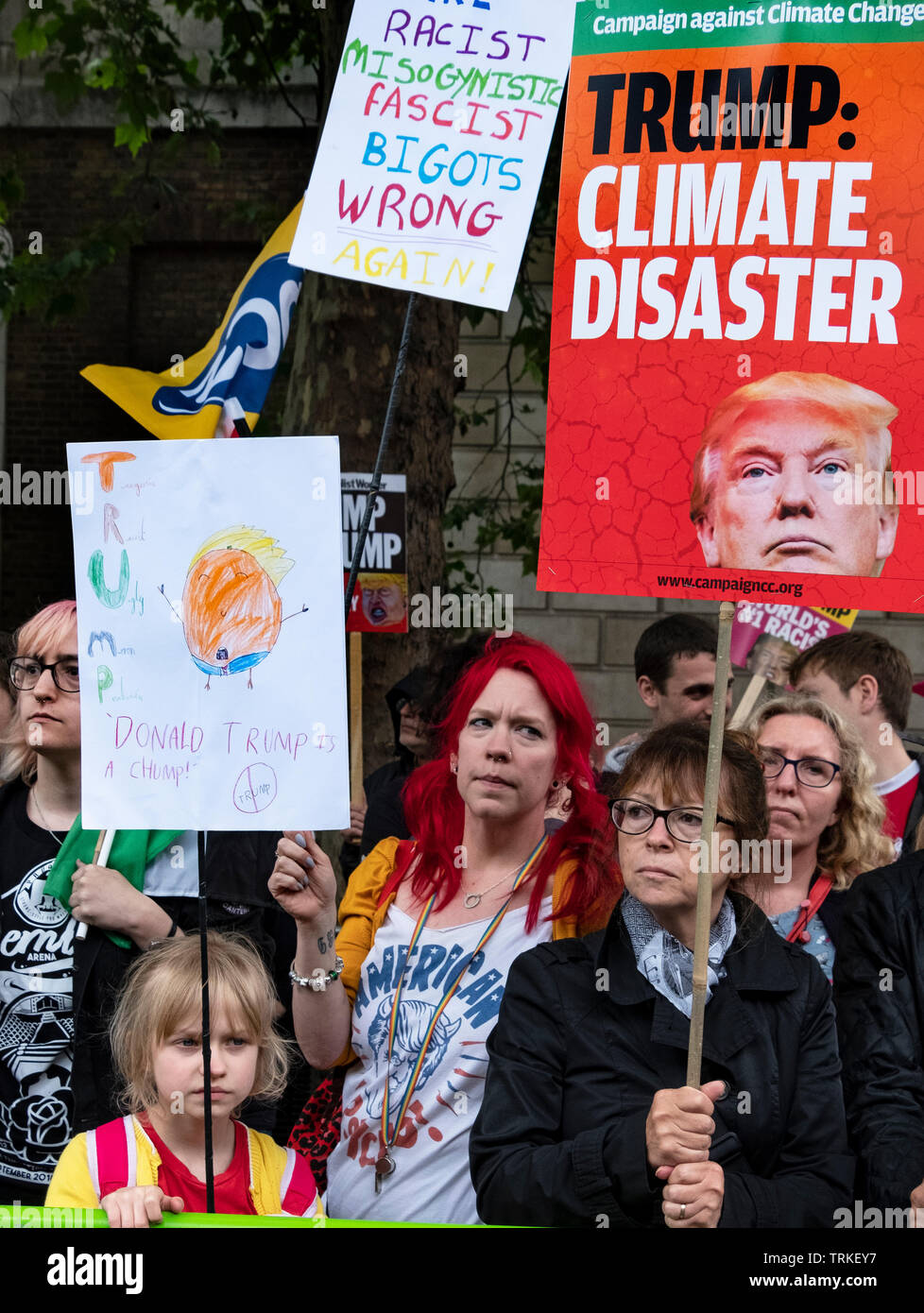 'Carnival of Resistance' Anti-Trump Protest in London  during US President Trump's visit in Downing Street. Stock Photo