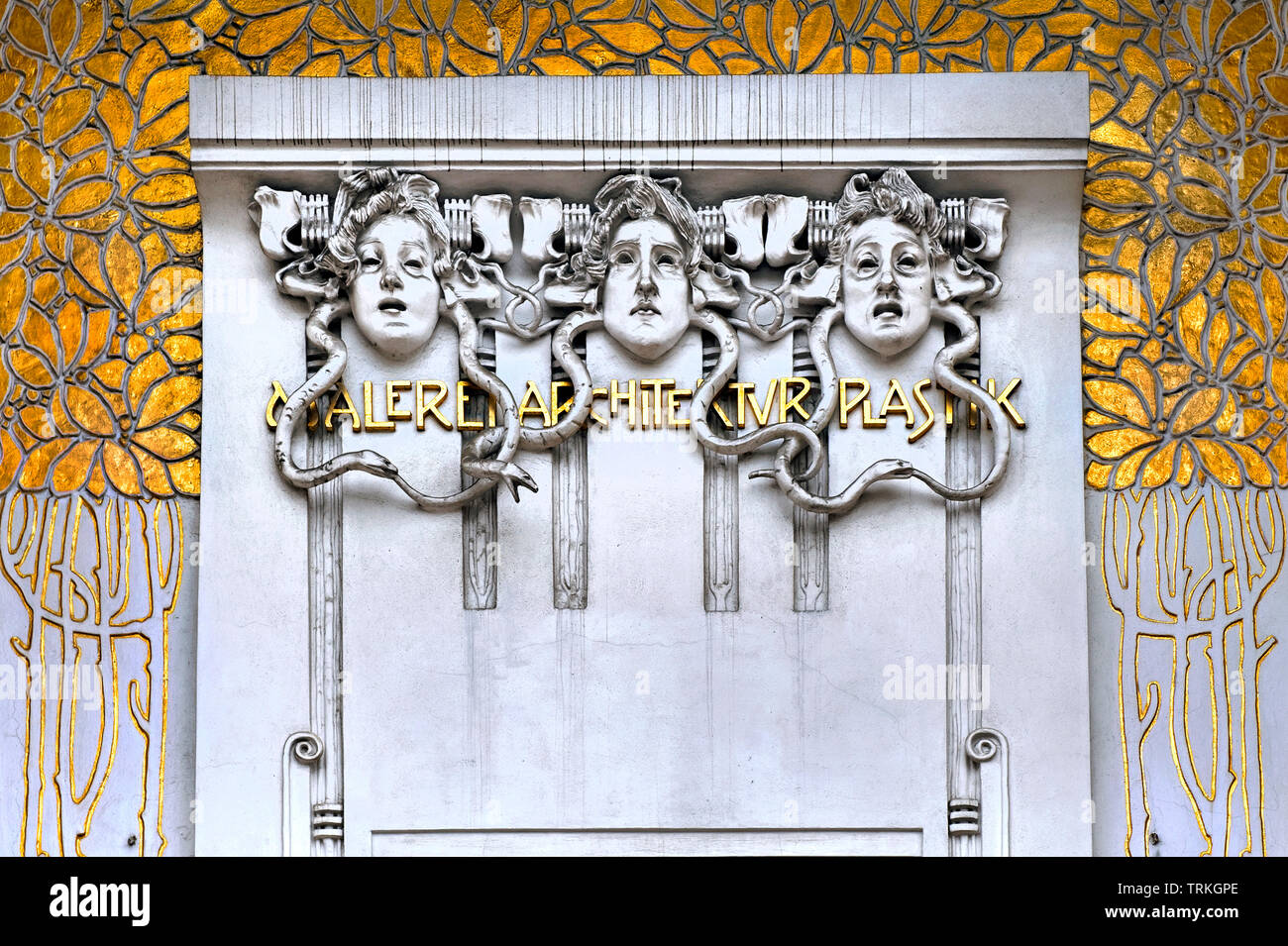 Detail of the Facade of The Secession Building (Wiener Secessionsgebaude), exhibition hall built in 1897 Stock Photo