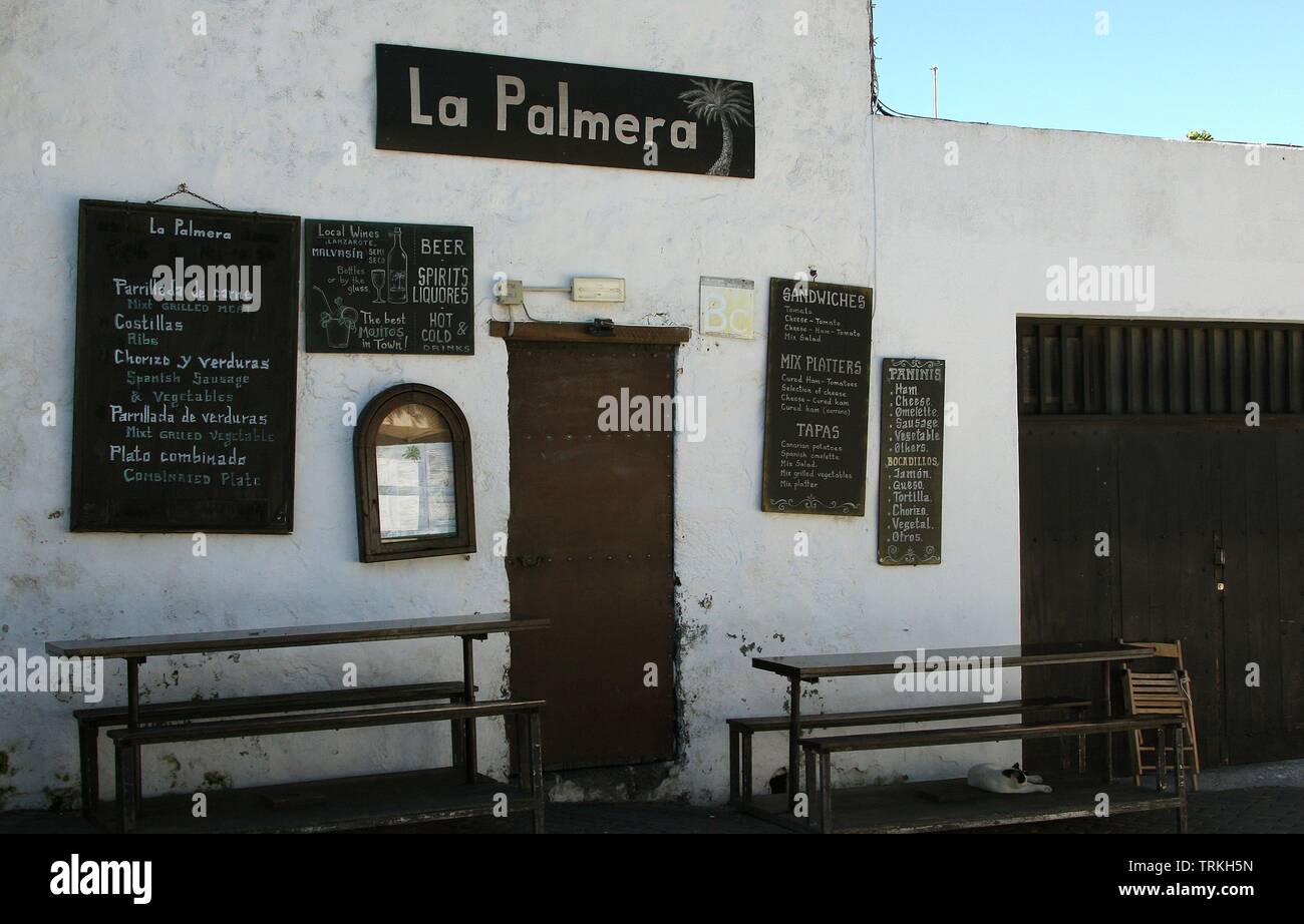 La Palmero Restaurant And Bar In The Village Of Teguise On The Island Of Lanzarote In The Islands Of Canary Islands Spain Europe Eu 2018 Stock Photo Alamy