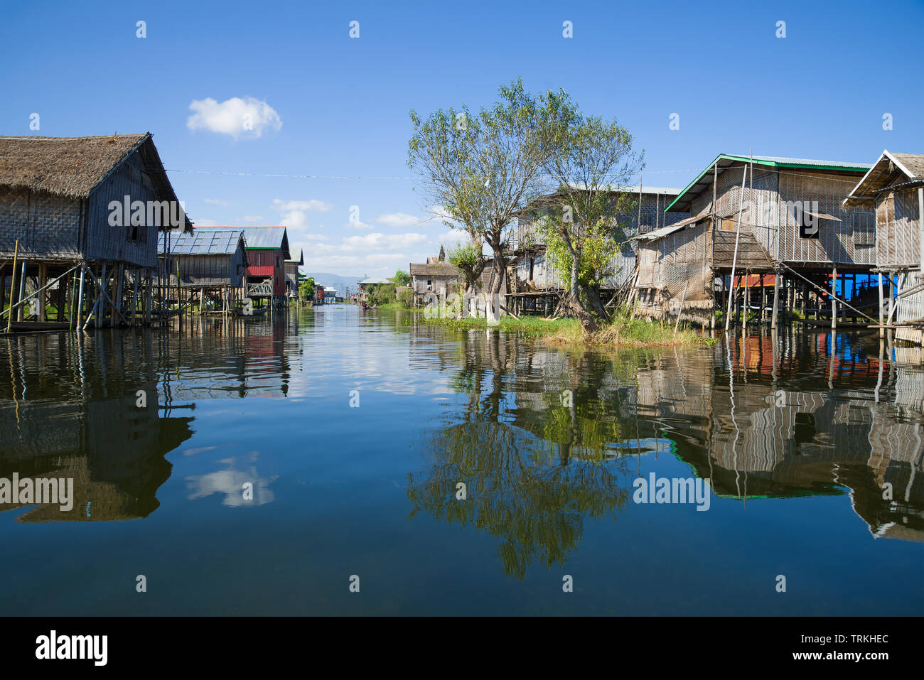 Village Street In A Fishing Village On The Inle Lake Myanmar