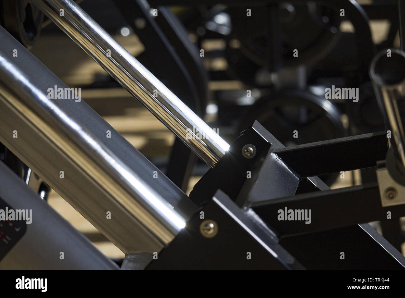 steel chrome piece fitness equipment Stock Photo