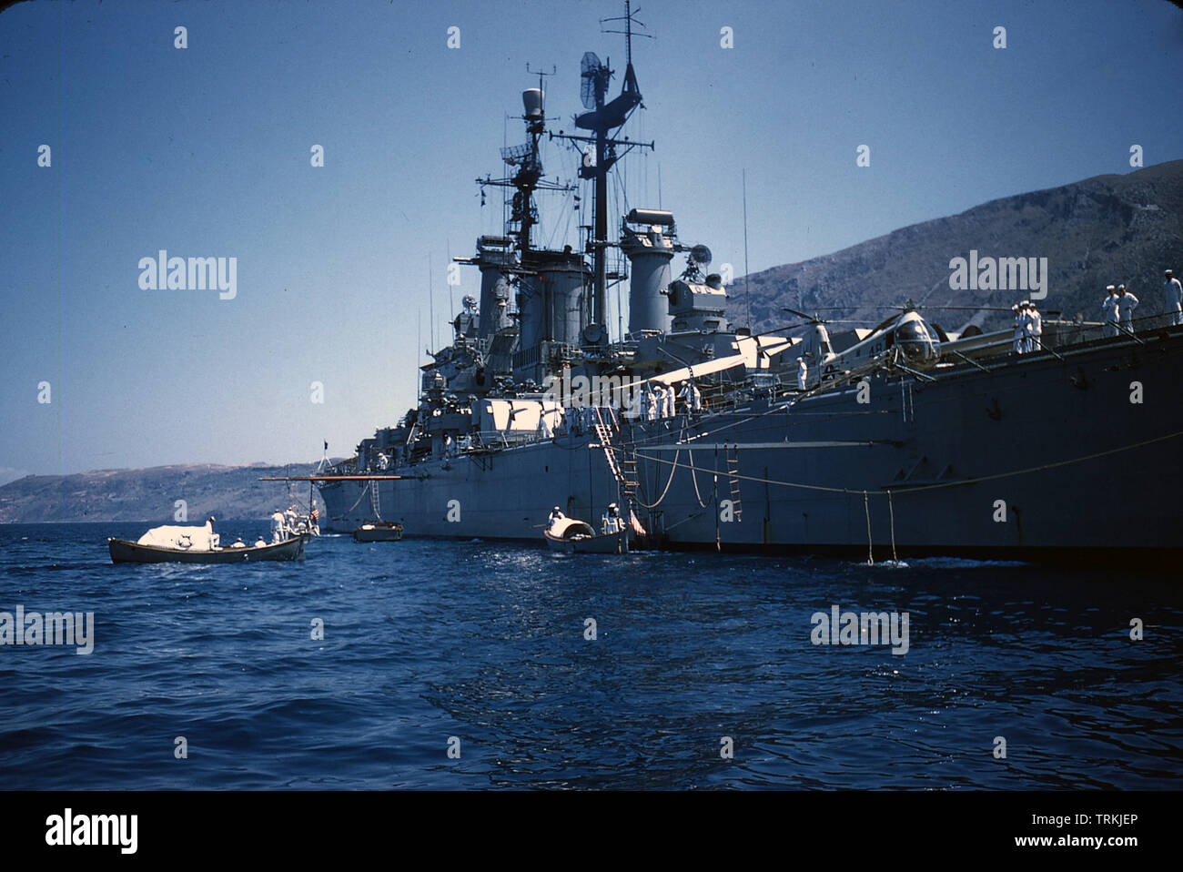 US NAVY / United States Navy Schwerer Kreuzer Des Moines-Klasse / Heavy Cruisers Des Moines-Class - USS Des Moines CA-134 Stock Photo