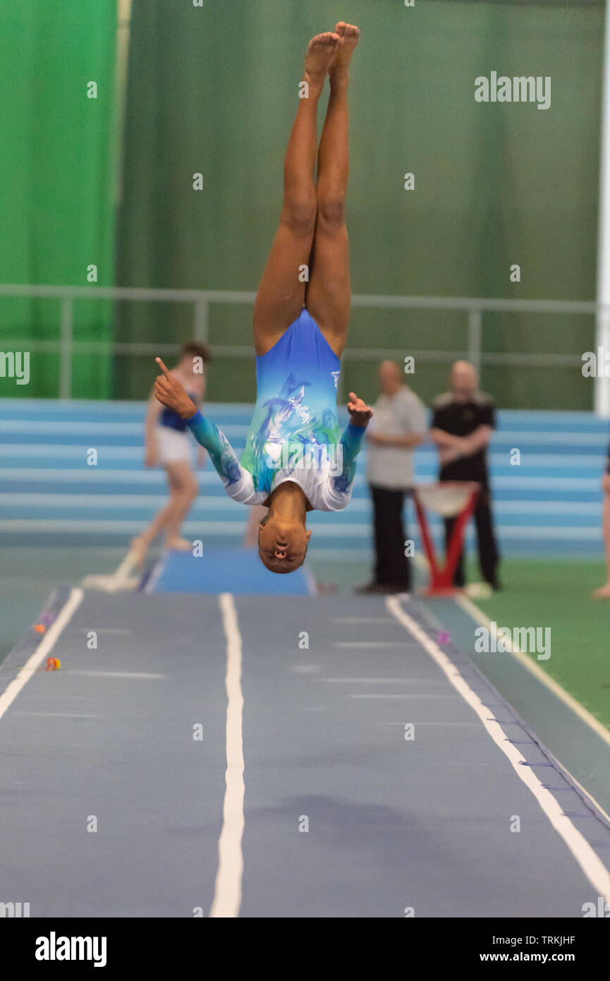 Sheffield, England, UK. 1 June 2019. Skye-Rose Hamilton of Sandwell Flyers in action during Spring Series 2 at the English Institute of Sport, Sheffield, UK. Stock Photo