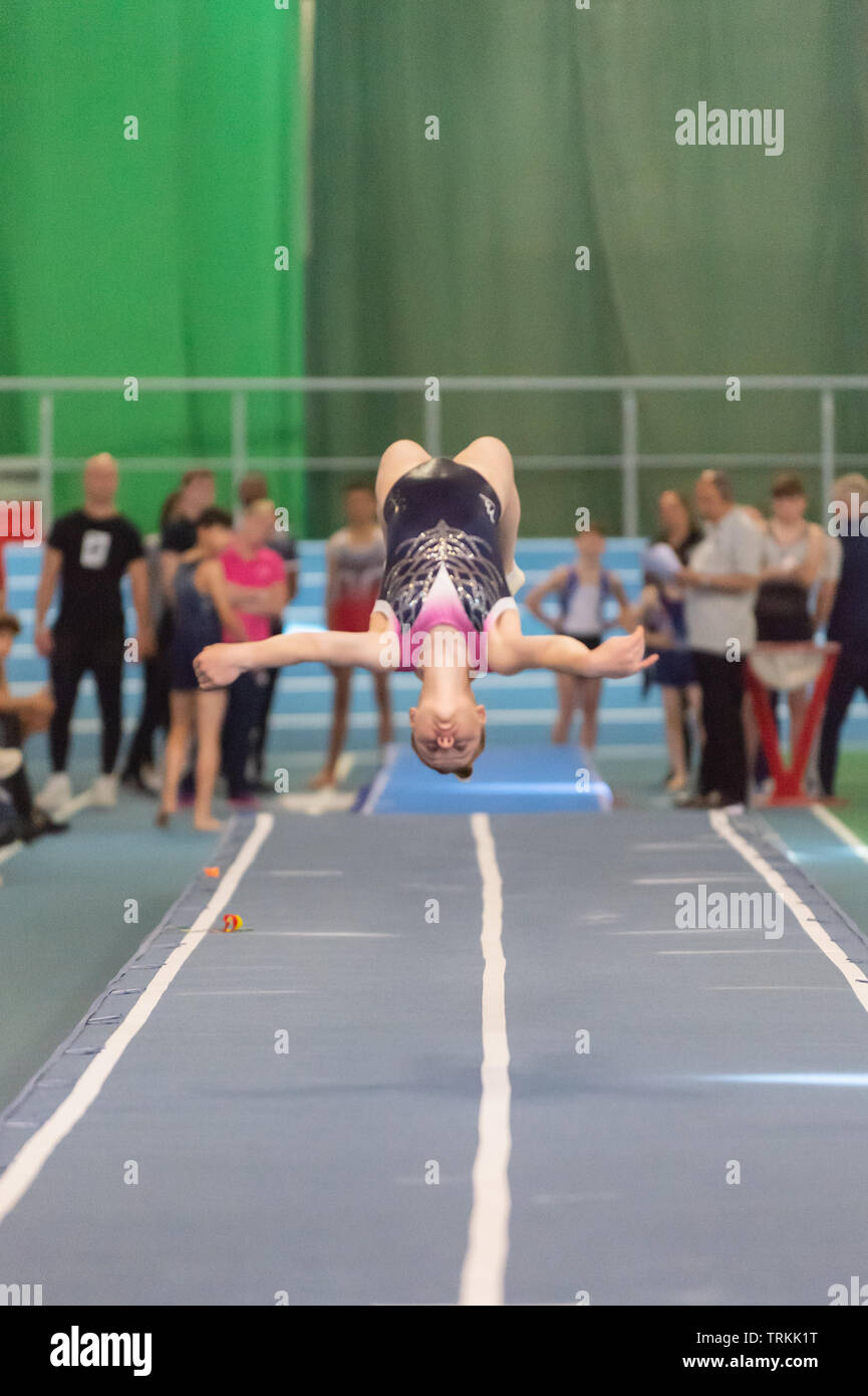 Sheffield, England, UK. 1 June 2019. Demi-Leigh Hodgkin of Spelthorne Gymnastics Club in action during Spring Series 2 at the English Institute of Sport, Sheffield, UK. Stock Photo