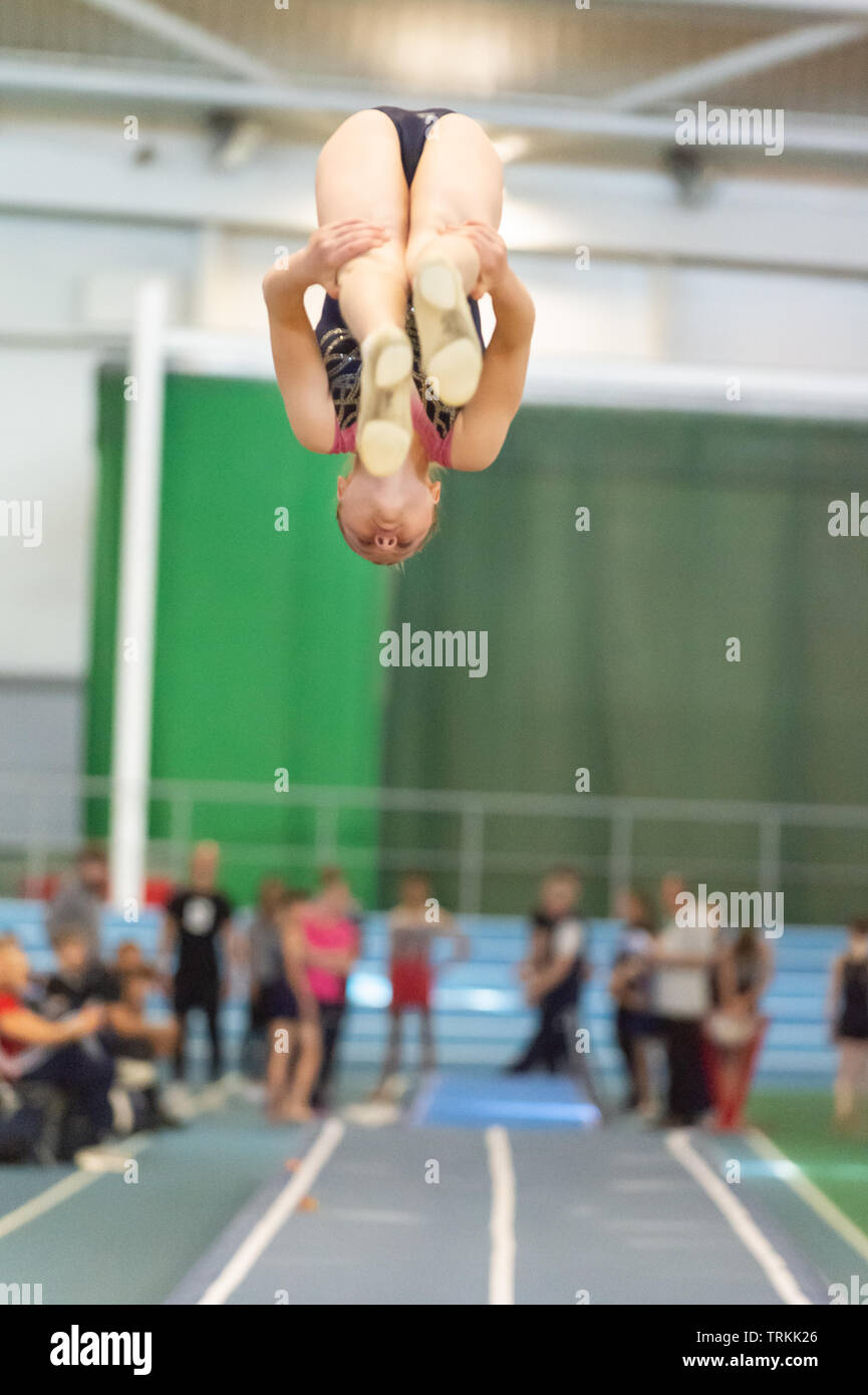 Sheffield, England, UK. 1 June 2019. Demi-Leigh Hodgkin of Spelthorne Gymnastics Club in action during Spring Series 2 at the English Institute of Sport, Sheffield, UK. Stock Photo