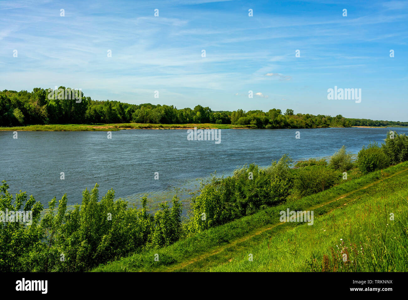 River Loire near Chaumont sur Loire, Loir et Cher, Centre Val de Loire, France Stock Photo