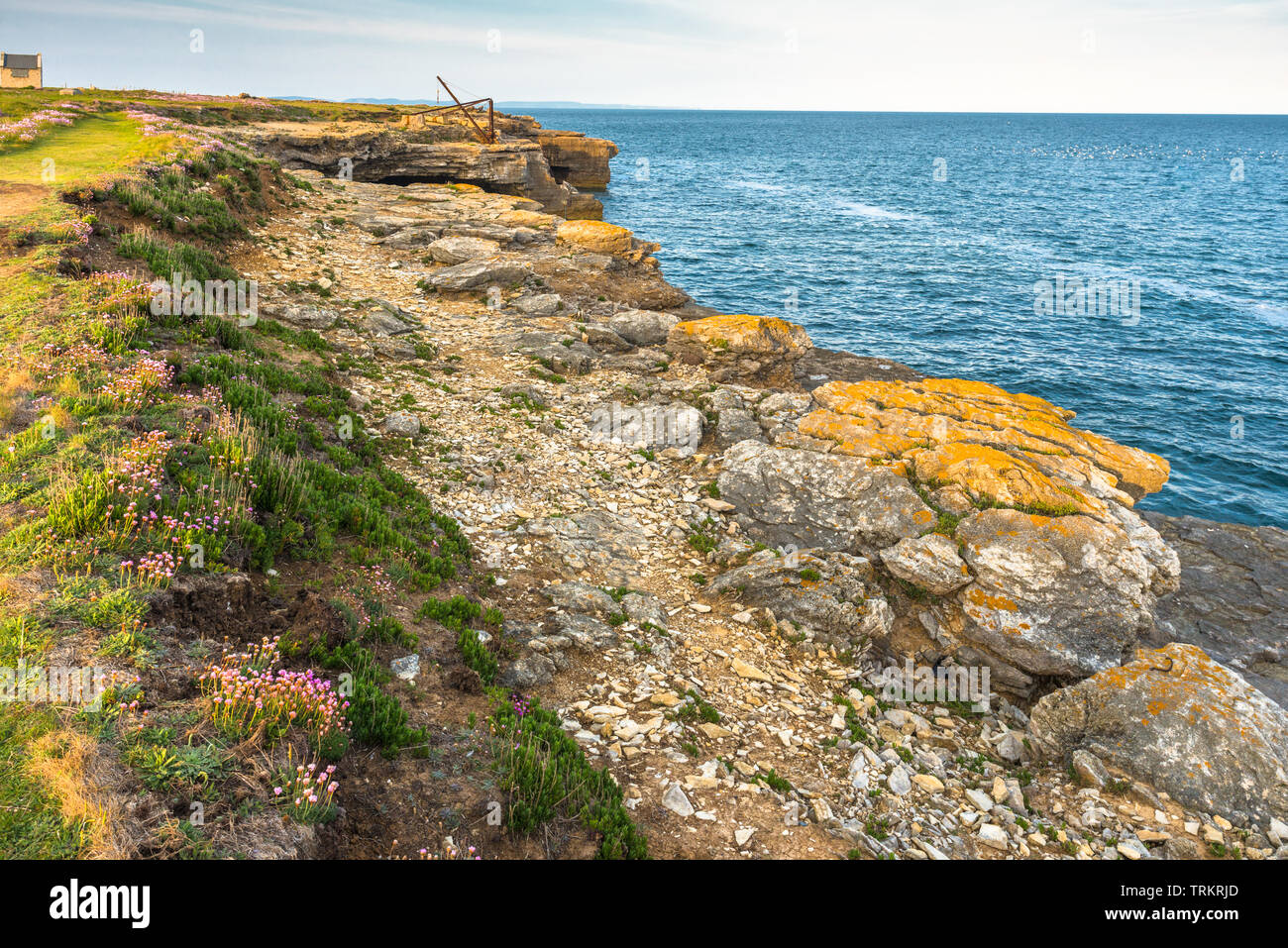 Dramatic coastal scenery at Portland Bill on the Isle of Portland ...