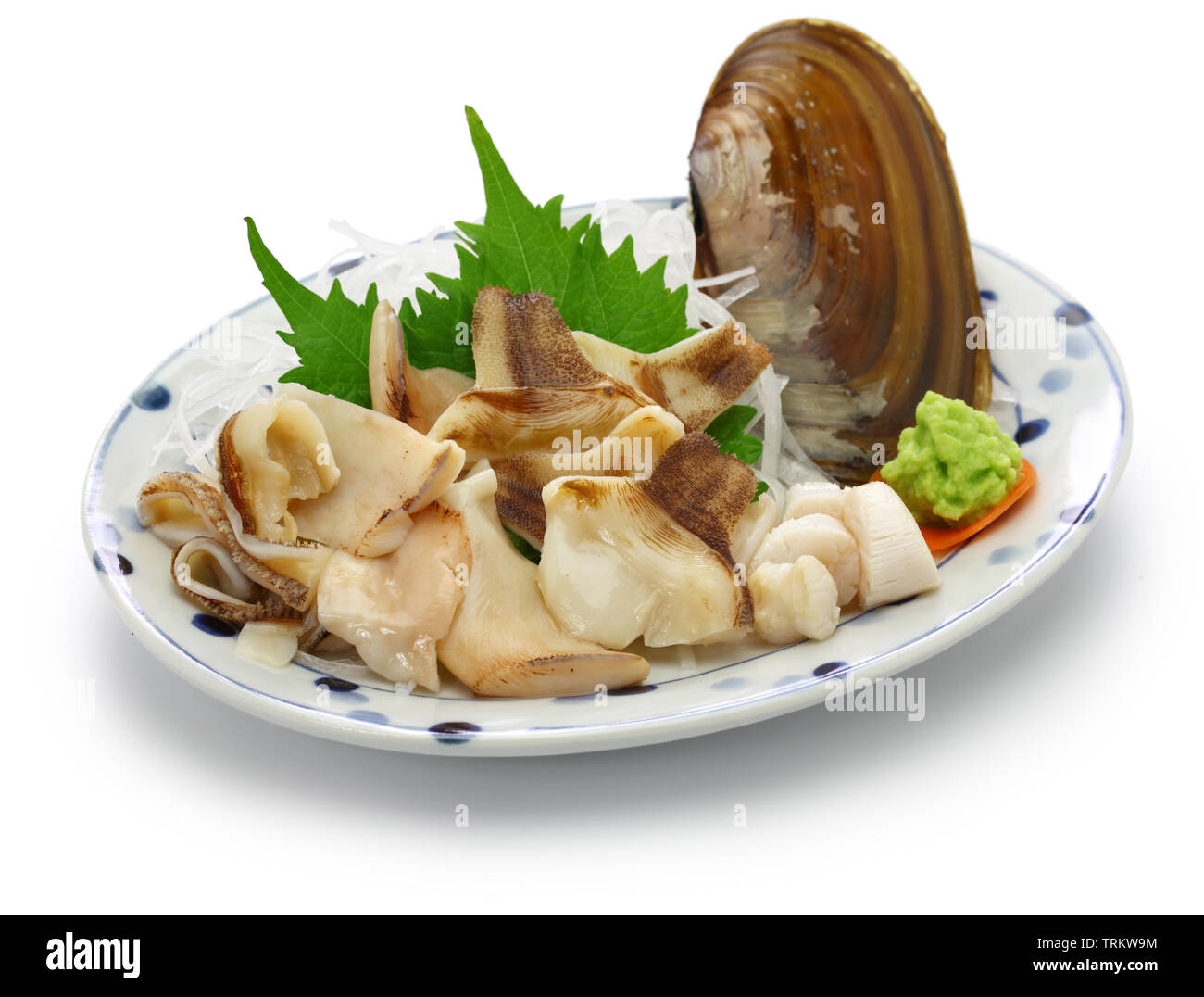pacific razor clam sashimi, japanese cuisine Stock Photo