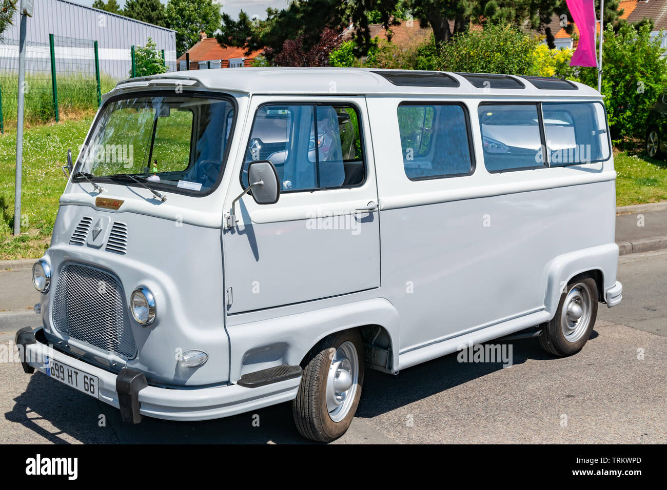 Wattrelos,FRANCE-June 02,2019: view of the old Estafette Renault car,car exhibited at the 7th Retro Car Festival at the Renault Wattrelos ZI Martinoir. Stock Photo
