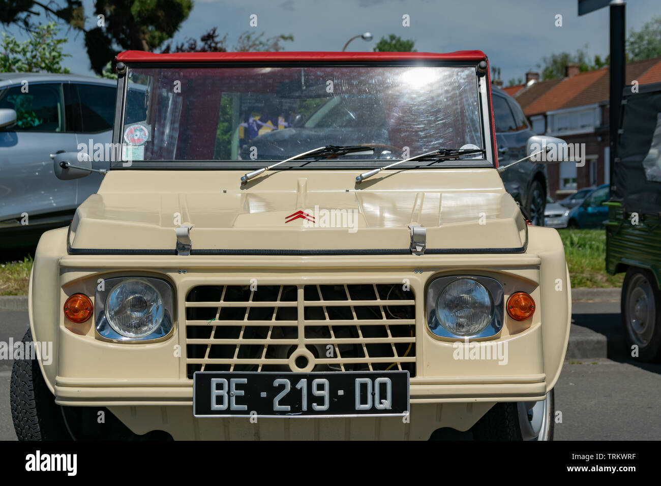Wattrelos,FRANCE-June 02,2019: view of the Citroën Méhari,car exhibited at the 7th Retro Car Festival at the Renault Wattrelos ZI Martinoire. Stock Photo