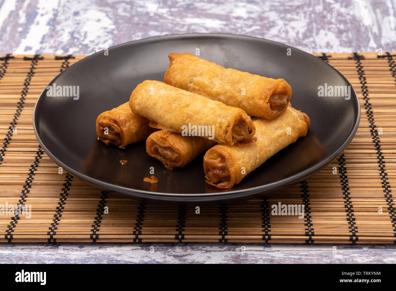 Chinese food items vegetable spring rolls Stock Photo Alamy