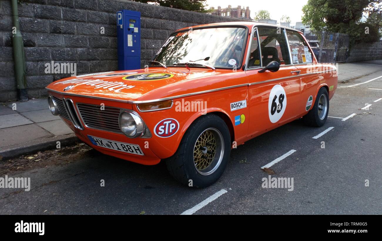 A German registered BMW 2002 series car parked up in Queens Road ...