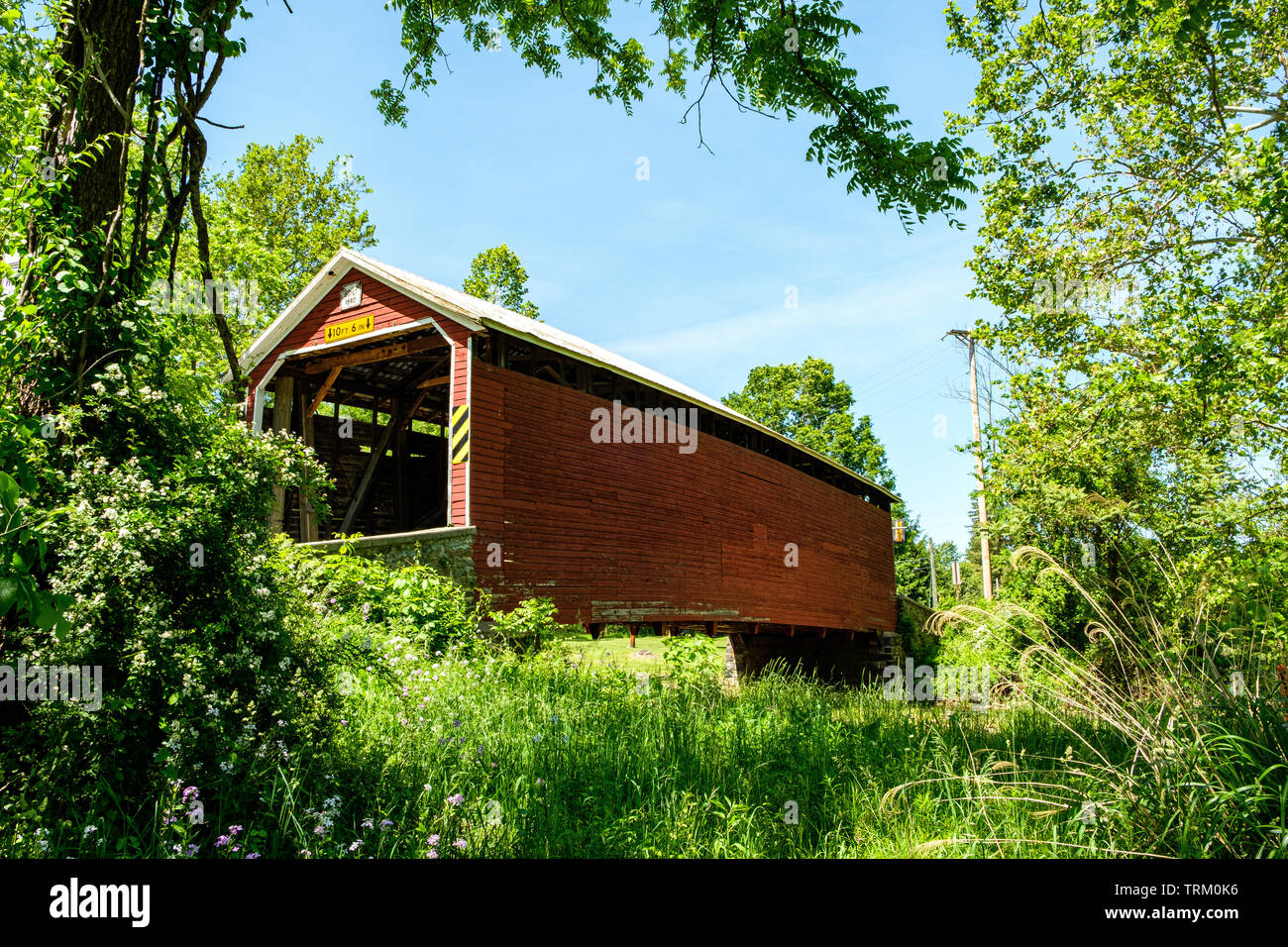 G Donald McLaughlin Memorial Covered Bridge, Jacks Mountain Road, Hamiltonban Township, Pennsylvania Stock Photo