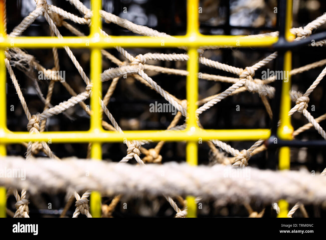 Closeup of lobster pots on Cape Cod in Wellfleet MA Stock Photo Alamy