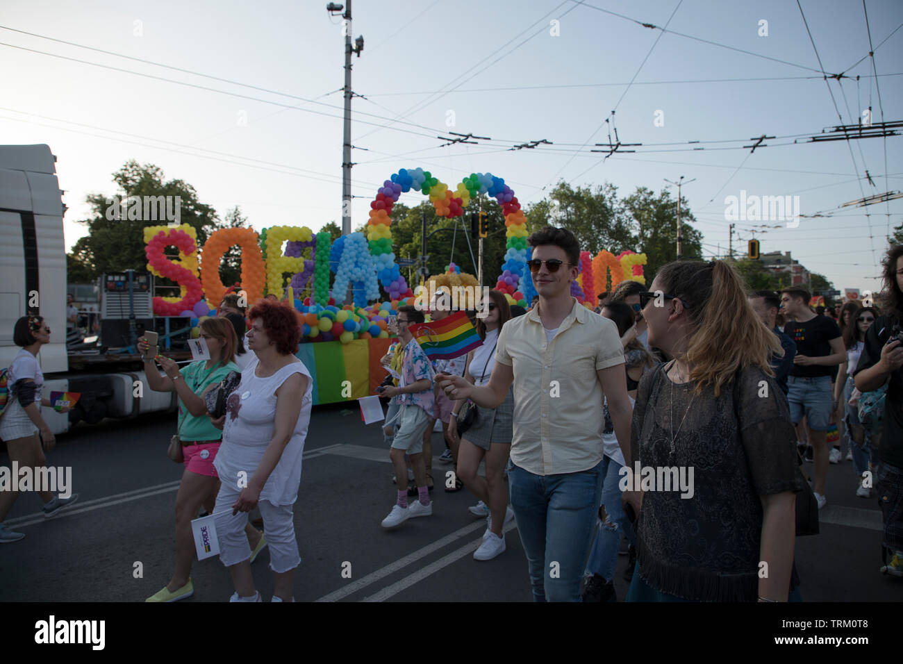 Sofia, Bulgaria - June 08, 2019: Sofia Pride is the biggest annual event dedicated to the equality and human rights of all citizens and the biggest Stock Photo