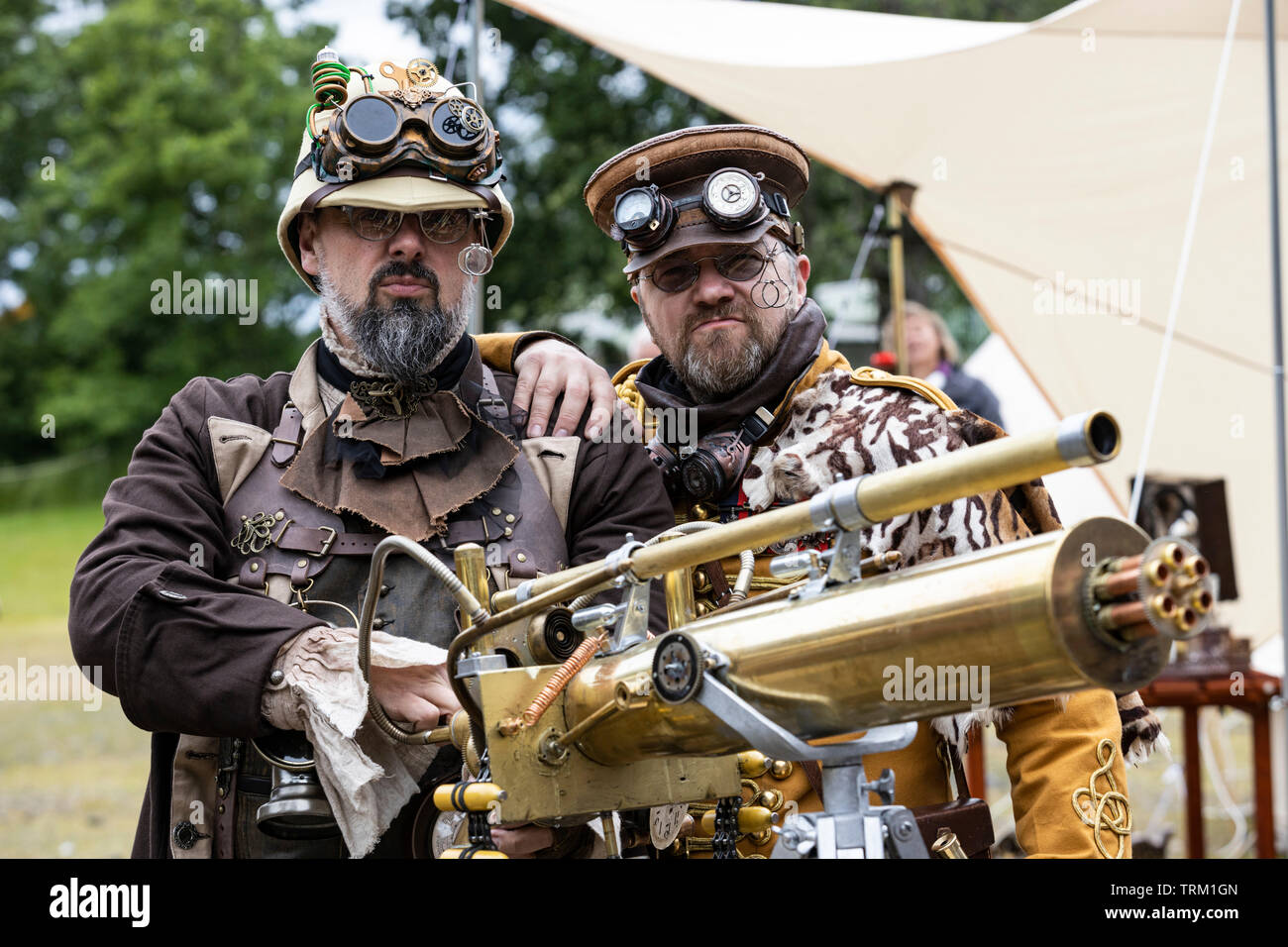 Dortmund, Germany. 8 June 2019. Zeche Zollern, a former colliery, hosts the steampunk and fun fair festival Once Upon a Time with runs until 10 June 2019. Stock Photo