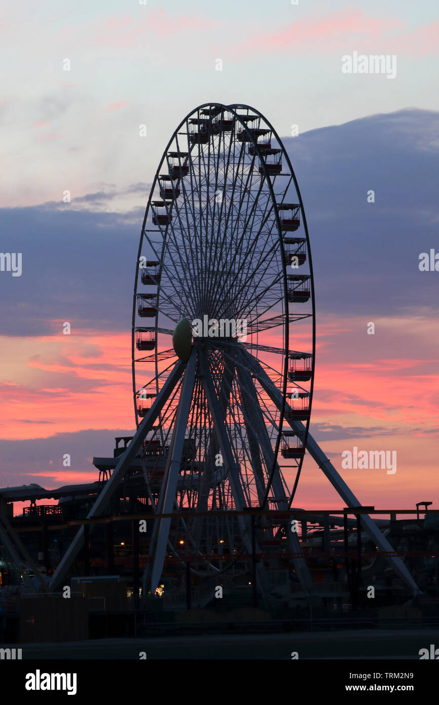 The Big Wheel at Mariners Pier of Mory's Piers, Wildwood, New Jersey, USA Stock Photo