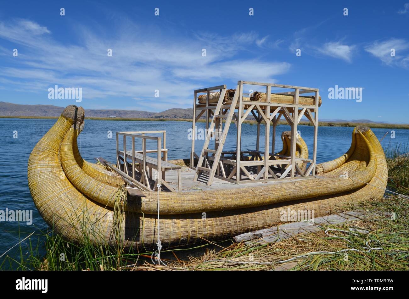 Peruvian Reed Boat Caballitos totora hi-res stock photography and images - Alamy