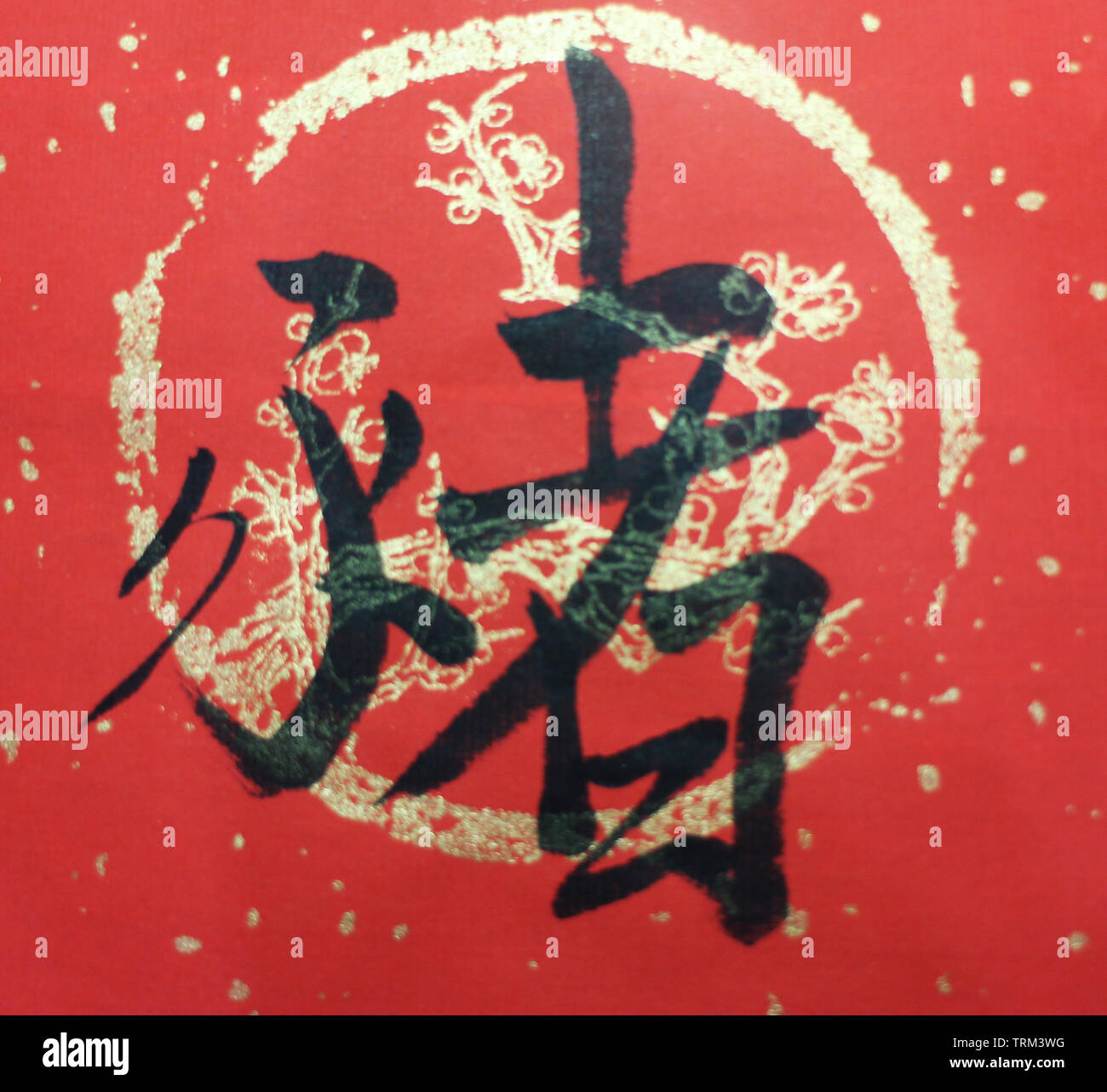 Chinese calligraphy, Chinese word "PIG Stock Photo Alamy