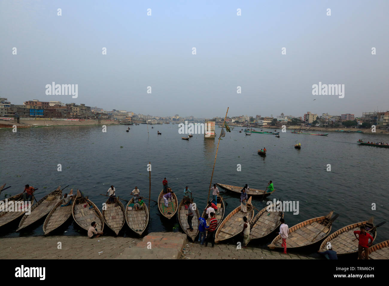 Ferry boats on the Buriganga River. Dhaka, bangladesh Stock Photo