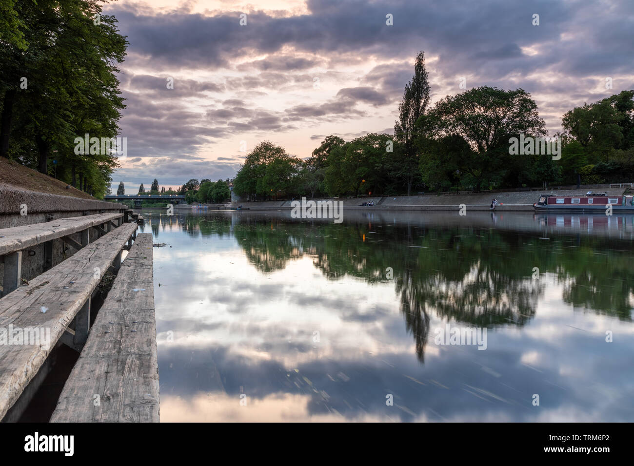 Ouse Bridge at Sunset, York UK Stock Photo