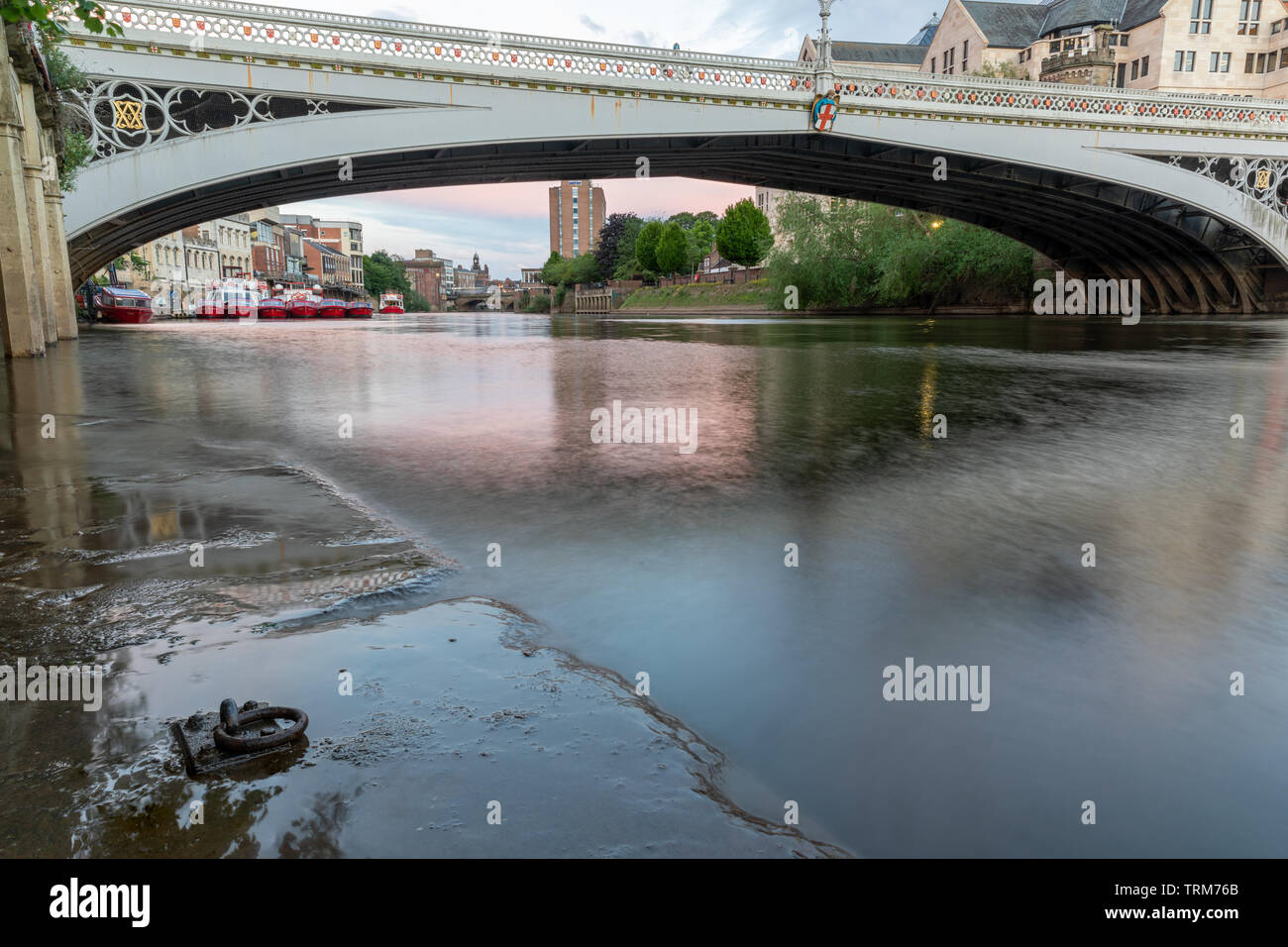 Ouse Bridge after heavy rain, York Uk Stock Photo
