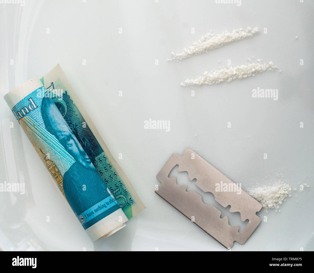 Cocaine Abuse Stock Photo