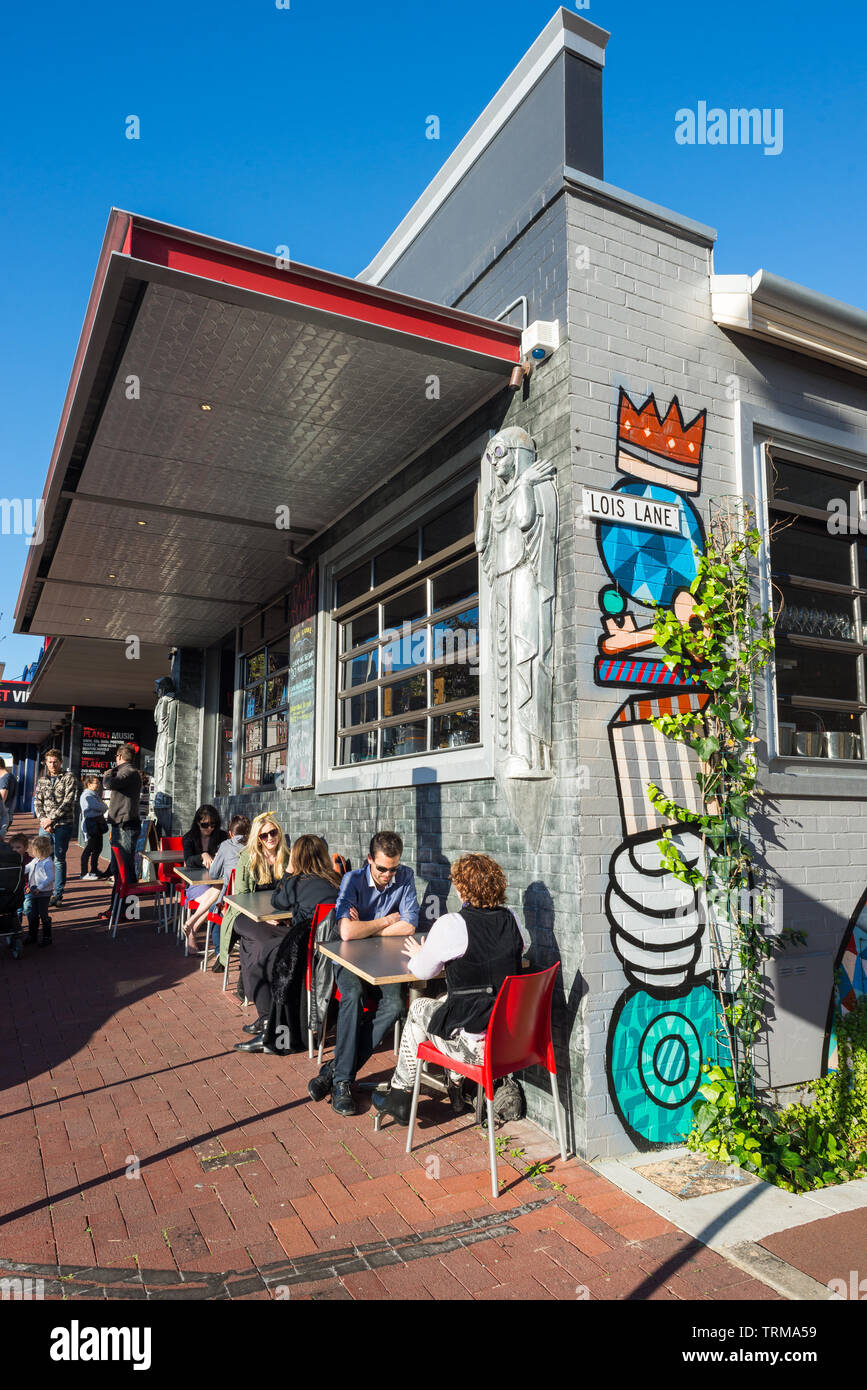 People at a busy cafe on Beaufort Street in Mount Lawley, Western