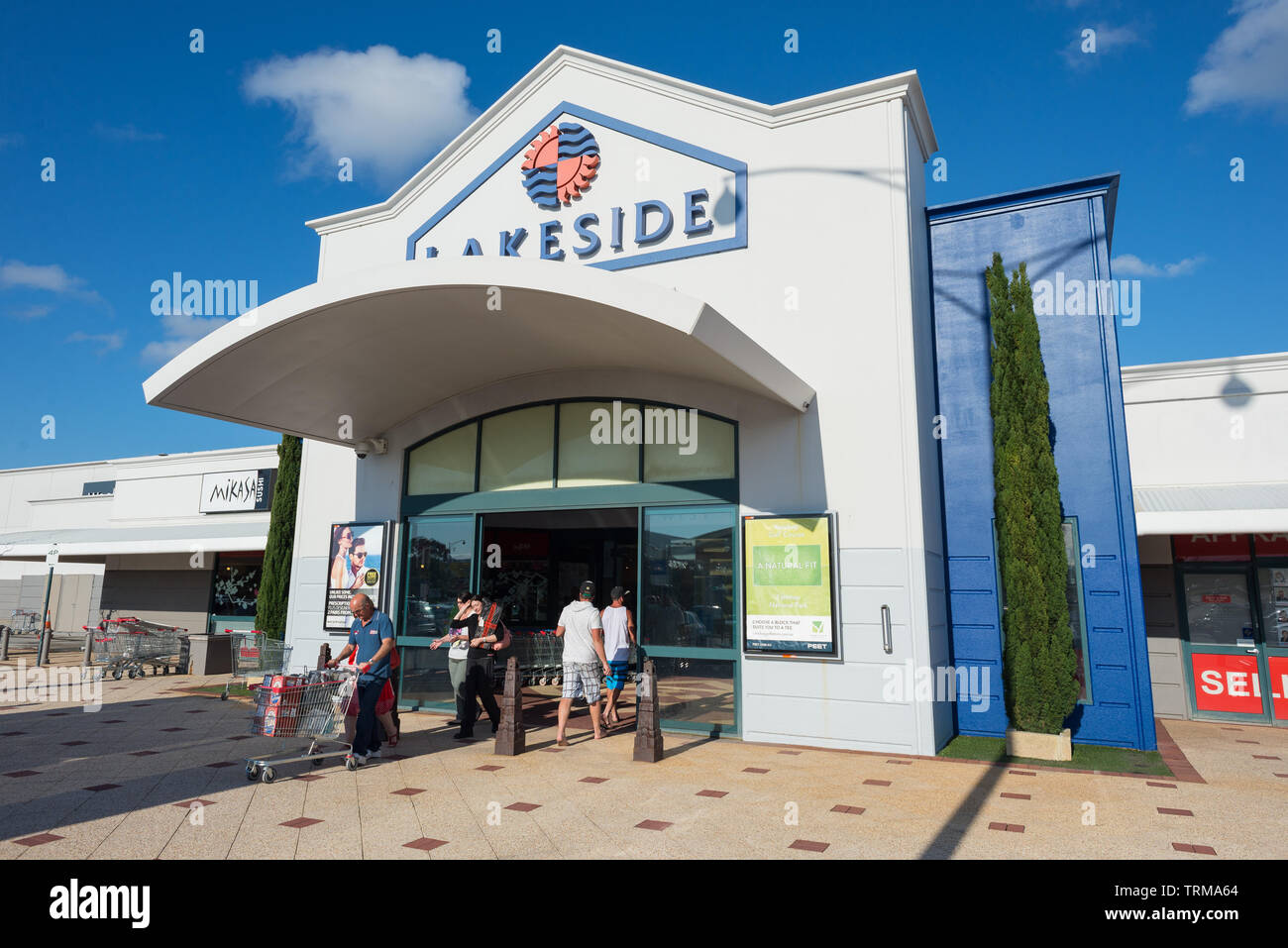 The westfacing entrance to Lakeside Joondalup shopping centre Stock