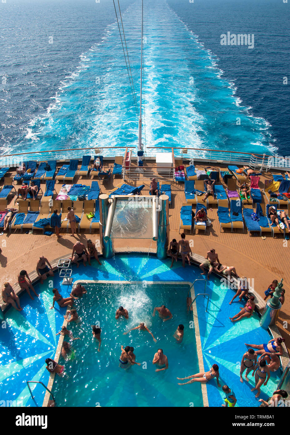 Cruise ship in the Mediterranean Sea Stock Photo