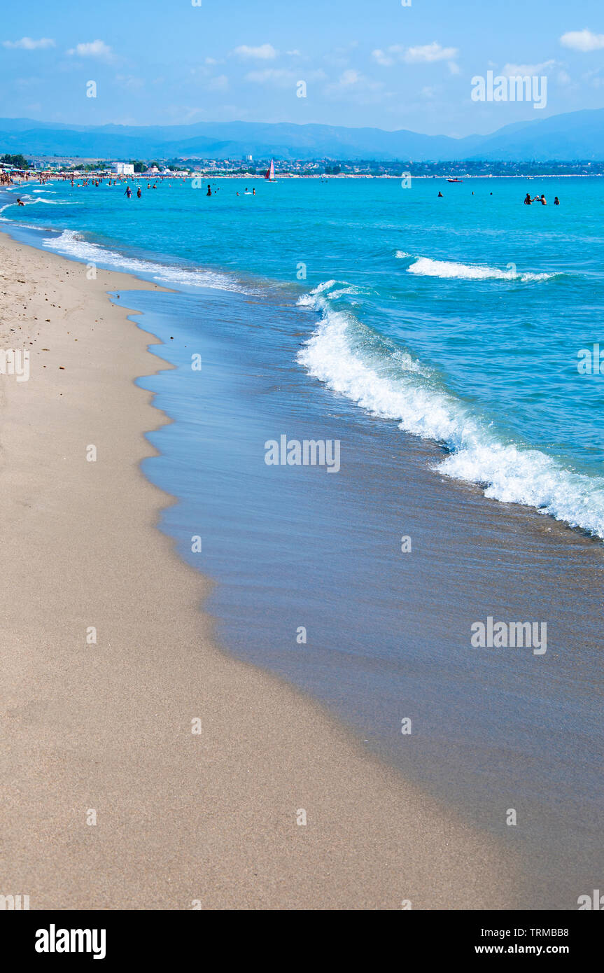Poetto  Beach, Cagliari , Sardinia, Italy Stock Photo