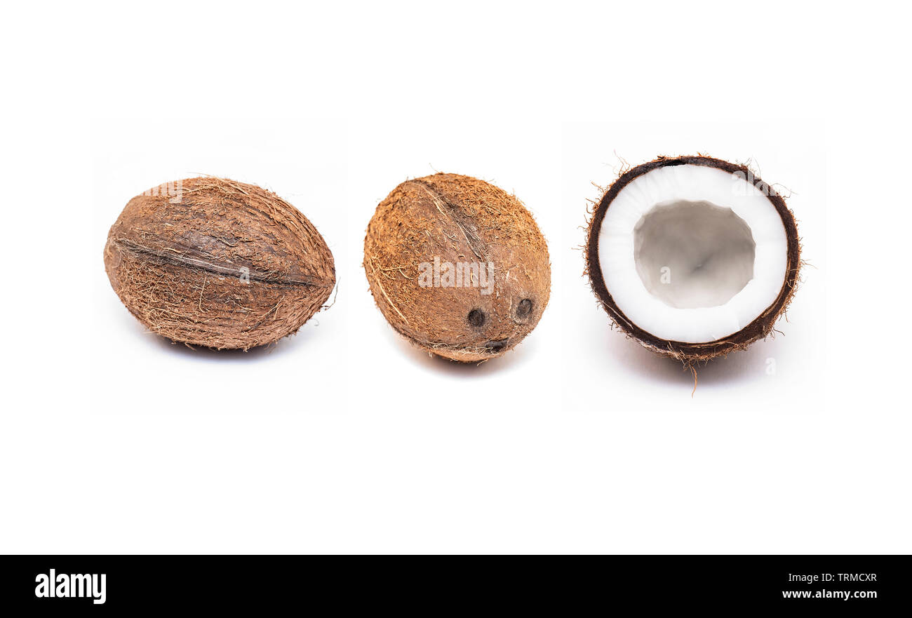 Coconut isolated on whit background Stock Photo
