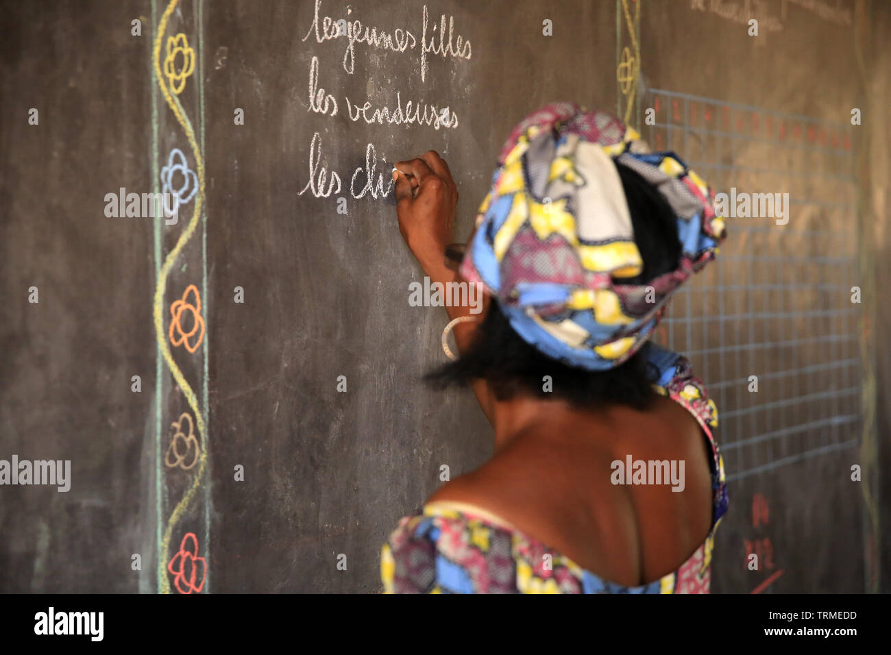 Apprentissage du français. Lomé. Togo. Afrique de l'Ouest. Stock Photo